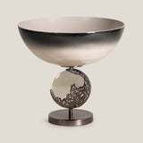 Crescent Olive Green & Aged Brass Decor Bowl L