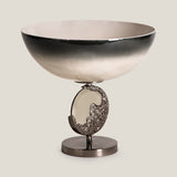 Crescent Olive Green & Aged Brass Decor Bowl L