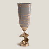 Vine Grey & Gold Vase L