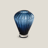 Striated Blue Glass Vase