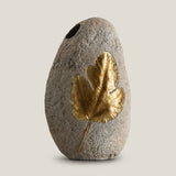Midas Leaf Grey & Gold Vase L