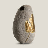 Midas Leaf Grey & Gold Vase L