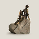 Musing Man Bronze & Grey Sculpture L