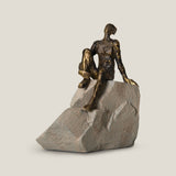 Musing Man Bronze & Grey Sculpture L
