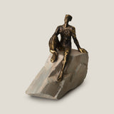 Musing Man Bronze & Grey Sculpture L