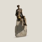 Musing Man Bronze & Grey Sculpture L