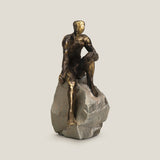 Musing Man Bronze & Grey Sculpture S