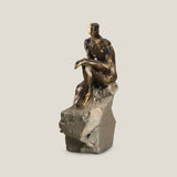 Musing Man Bronze & Grey Sculpture S
