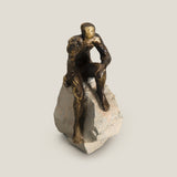 Musing Man Bronze & Grey Sculpture S