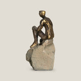 Musing Man Bronze & Grey Sculpture S