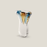 Trinity Blue Amber & Clear Vase