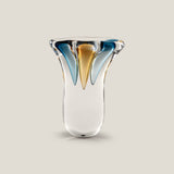 Trinity Blue Amber & Clear Vase