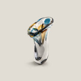 Trinity Blue Amber & Clear Vase