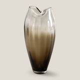 Ebon Brown & Clear Glass Vase