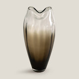 Ebon Brown & Clear Glass Vase