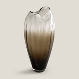 Ebon Brown & Clear Glass Vase