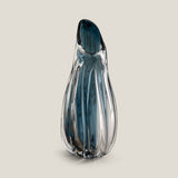 Alaska Blue & Clear Glass Vase