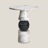 Cosmos White Marble Side Table