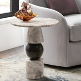 Cosmos White Marble Side Table