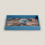 Crowned Pigeon Blue Printed Serving Tray