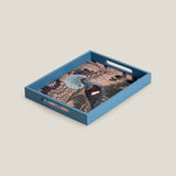 Crowned Pigeon Blue Printed Serving Tray