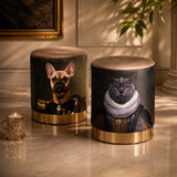 Feline Couture Brown Pouffe
