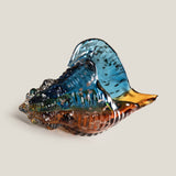 Triton Blue & Amber Glass Shell Decor Large