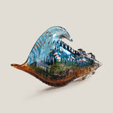 Triton Blue & Amber Glass Shell Decor Large