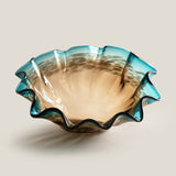 Ruffle Blue & Brown Decor Bowl