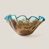 Ruffle Blue & Brown Decor Bowl