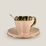 Clover Pink & Green Cup & Saucer Set of 2