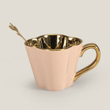 Clover Pink & Green Cup & Saucer Set of 2