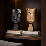 Cycladic Head Antique Brass Sculpture