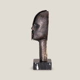 Modernist Head Antique Grey & Brass Sculpture