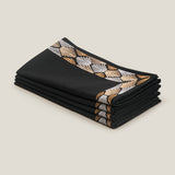 ATHENS GOLD EMB NAPKIN S/4 - BLK