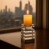 Shimmer Grey Square Candle Holder