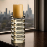 Shimmer Grey Round Candle Holder