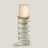 Shimmer Grey Round Candle Holder