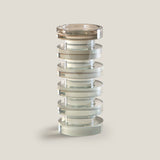 Shimmer Grey Round Candle Holder