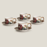 Jenna Clifford Multicolor Cup & Saucer Set of 4