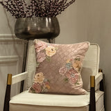 Camellia Beige Emb. Cushion Cover