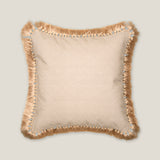 Heather Beige & Off White Emb. Reversible Cushion Cover
