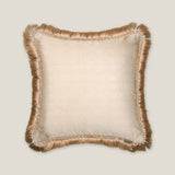 Heather Beige & Off White Emb. Reversible Cushion Cover