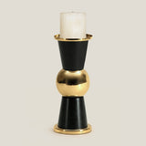 Cyan Black & Gold Candle Holder S