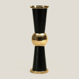Cyan Black & Gold Candle Holder L