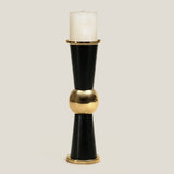 Cyan Black & Gold Candle Holder L