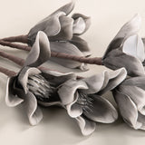 Grey Saucer Magnolia Branch Faux Flower