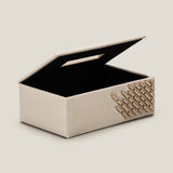 Arc Grey Faux Leather Tissue Box