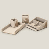 Arc Grey Faux Leather Desk Set