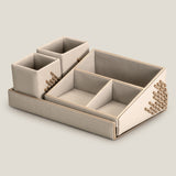 Arc Grey Faux Leather Desk Set